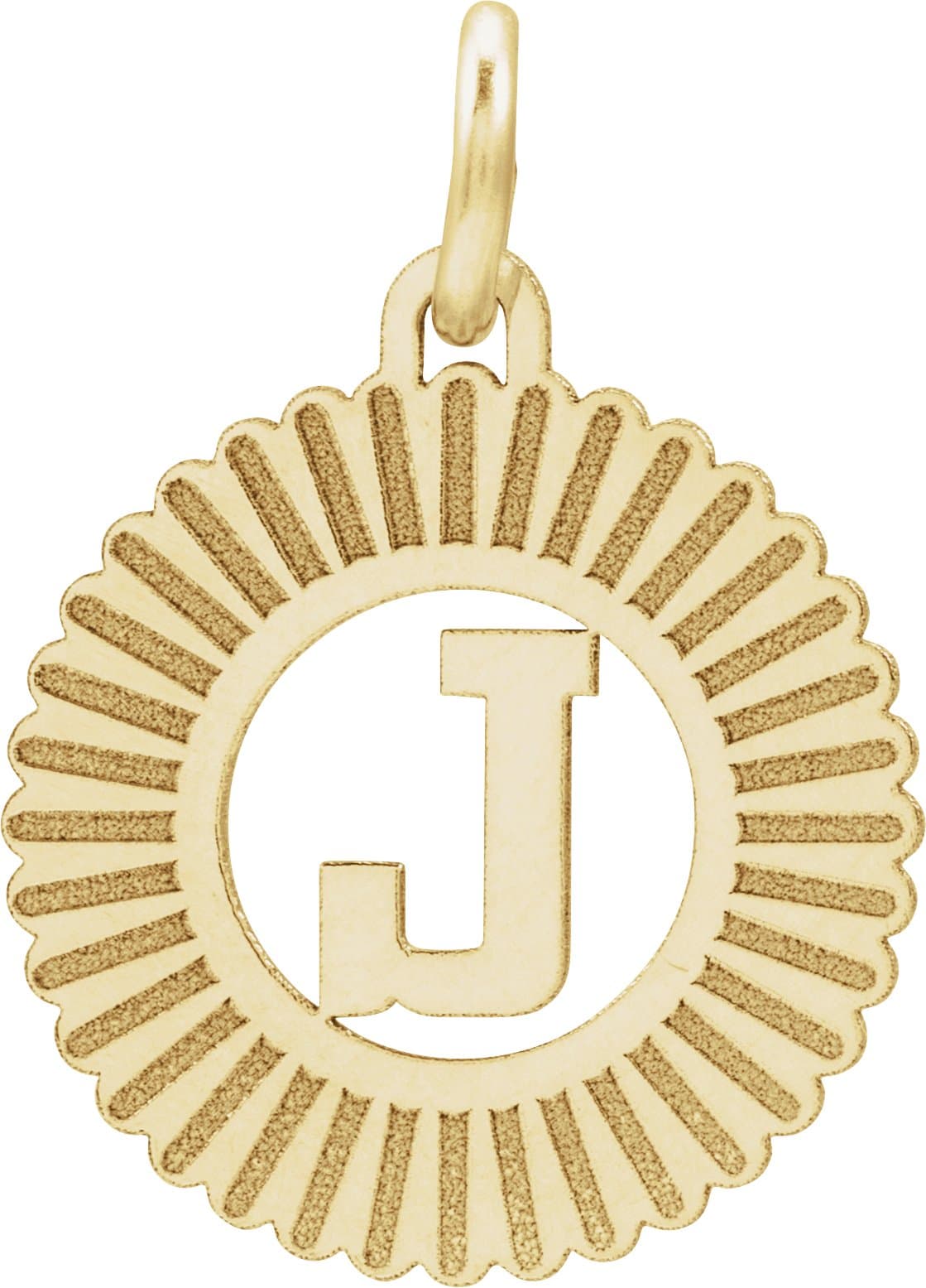 10K White Gold Initial A Sunburst Pendant