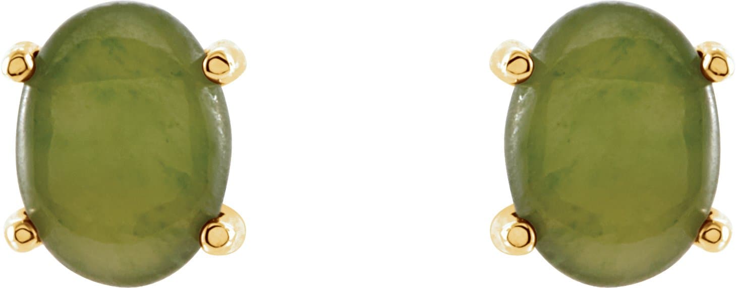 Oval 4-Prong Cabochon Earrings view 2