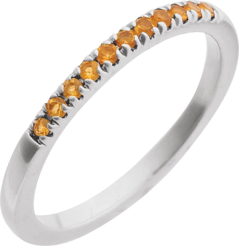 14K Rose Lab-Grown Emerald Stackable Ring