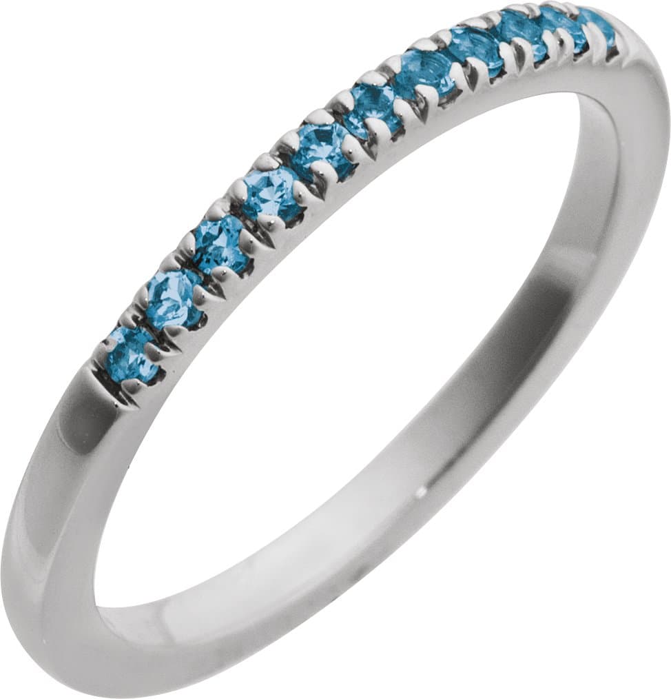 Sterling Silver Natural London Blue Topaz Stackable Ring