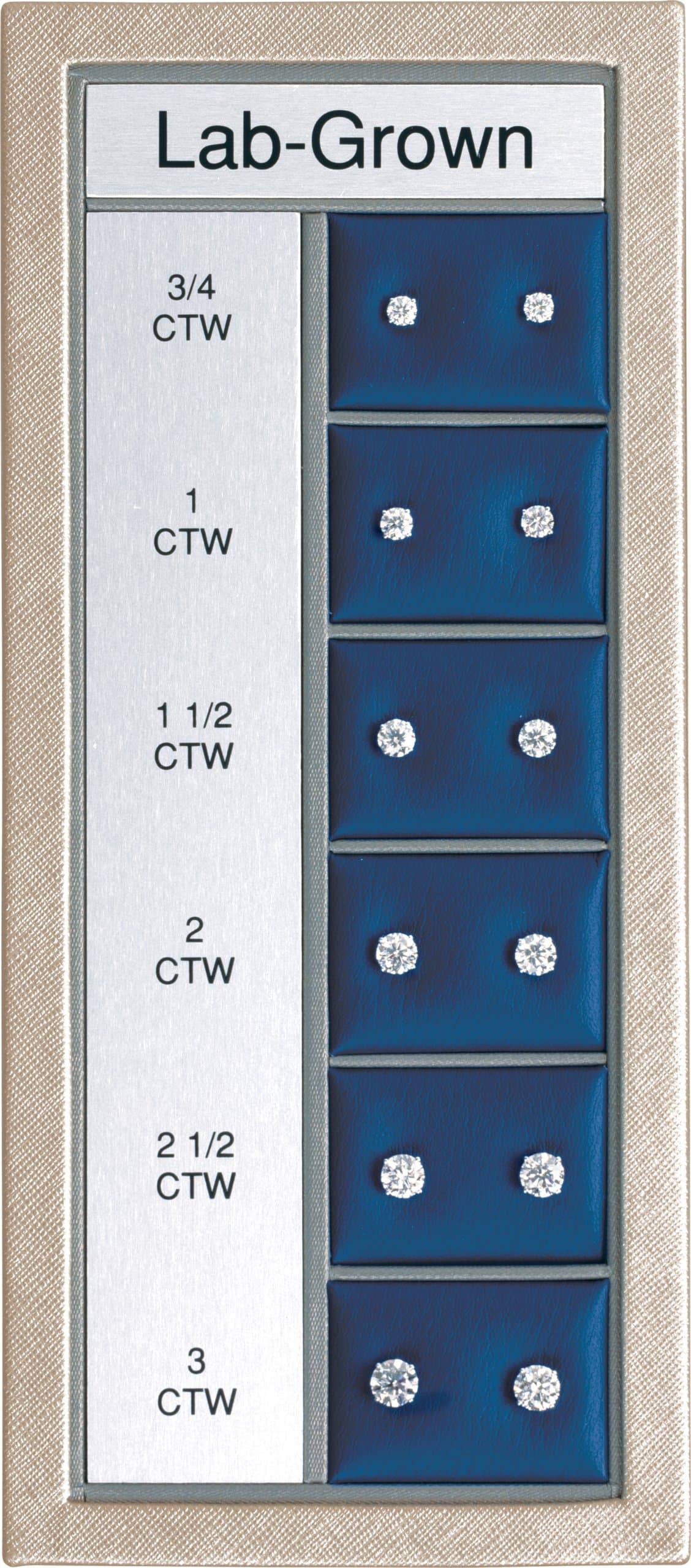 14K White 1/3-2 CTW Lab-Grown Diamond  3-Prong Stud Selling System