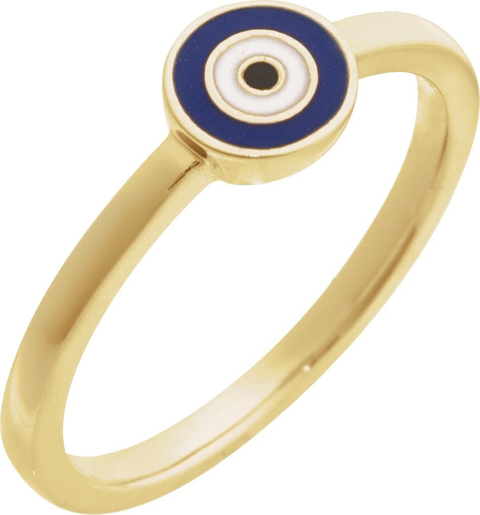 14K Rose Evil Eye Ring