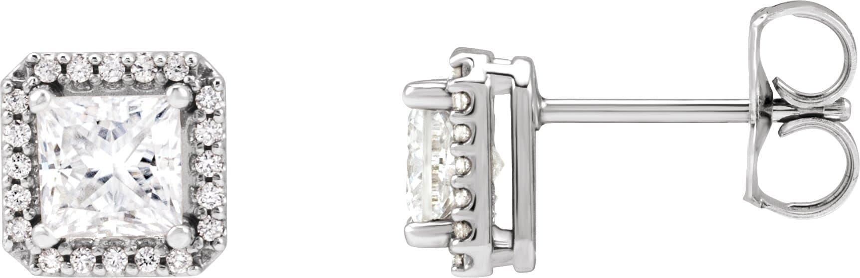 14K Rose 3/4 CTW Natural Diamond Halo-Style Earrings