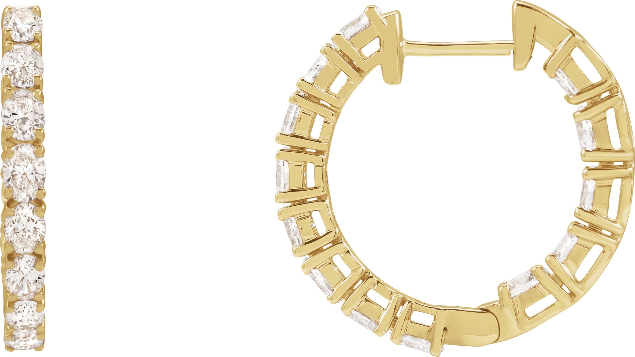 14K Rose 2 5/8 CTW Lab-Grown Diamond Inside-Outside 20.6 mm Hoop Earrings