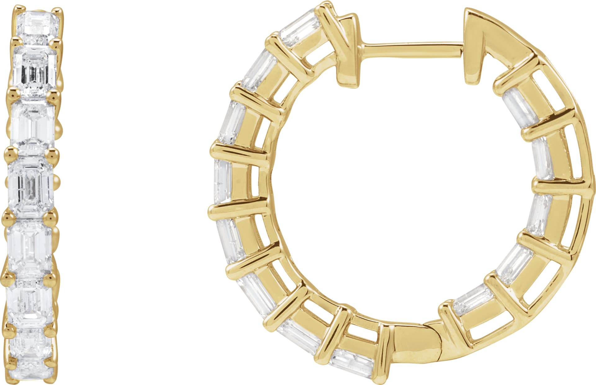 14K Rose 3 CTW Lab-Grown Diamond Inside-Outside 21.2 mm Hoop Earrings
