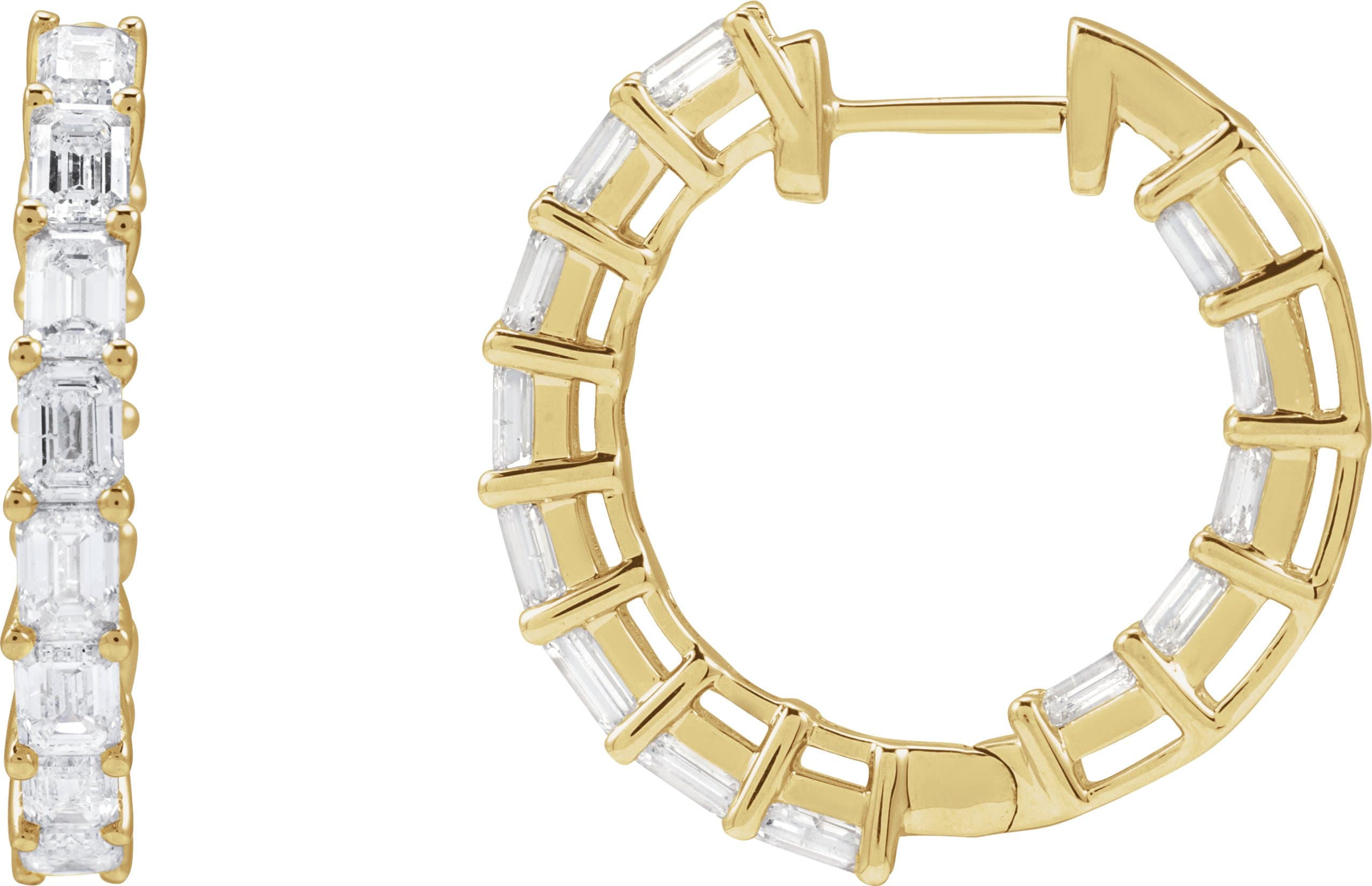 14K Rose 3 CTW Lab-Grown Diamond Inside-Outside 21.2 mm Hoop Earrings