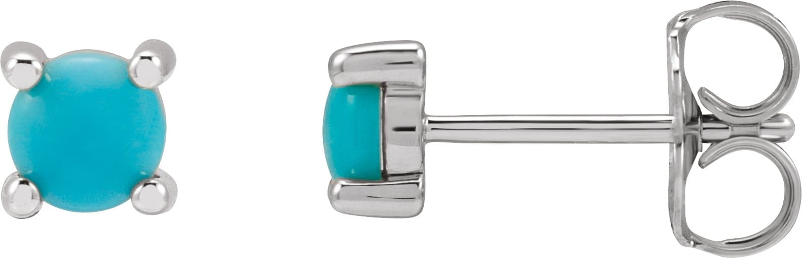 Round 4-Prong Cabochon Earrings view 1