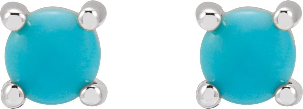 Round 4-Prong Cabochon Earrings view 2