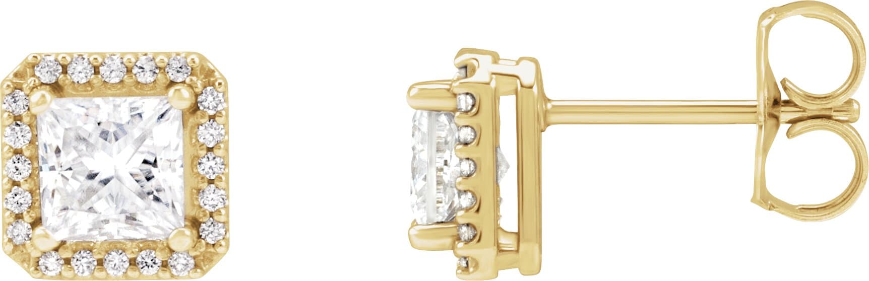 14K Rose 3/4 CTW Natural Diamond Halo-Style Earrings