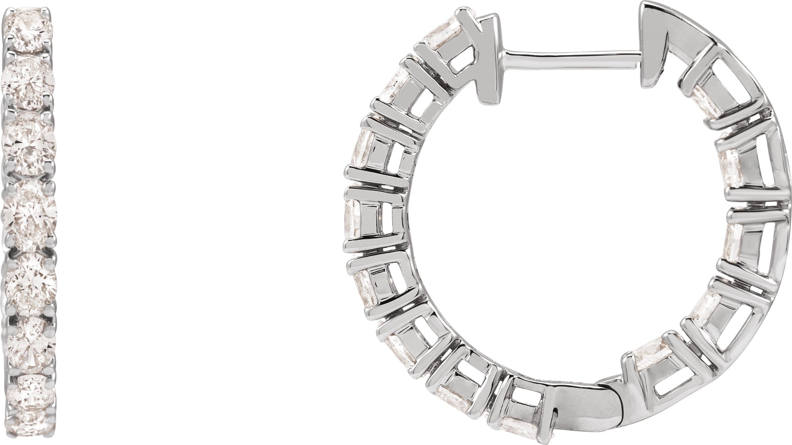 14K Rose 2 5/8 CTW Lab-Grown Diamond Inside-Outside 20.6 mm Hoop Earrings