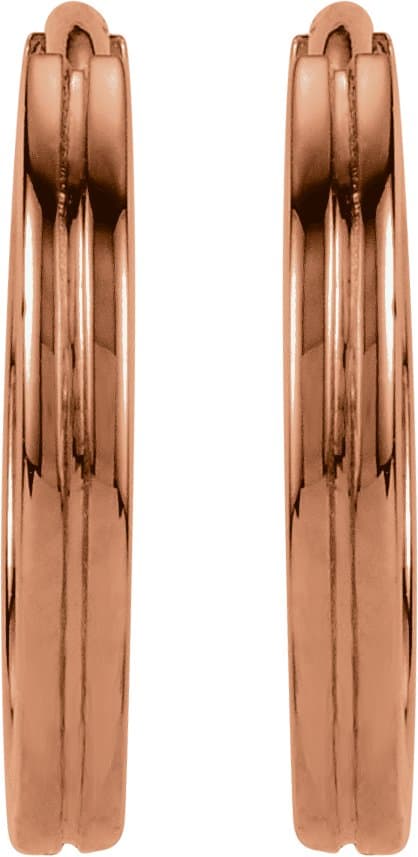 Grooved Huggie Hoop Earrings view 2