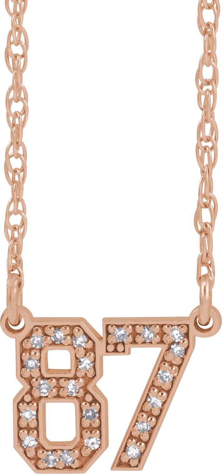 10K White Gold Natural Diamond 1-2 Numeral 16-18" Necklace