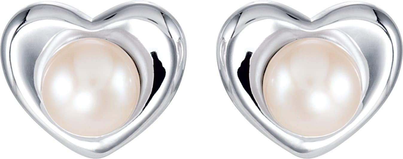 Pearl Heart Earrings view 2