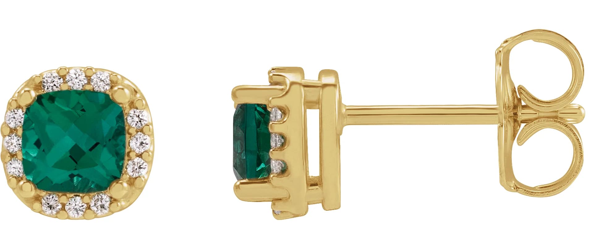 Cushion Halo-Style Stud Earrings