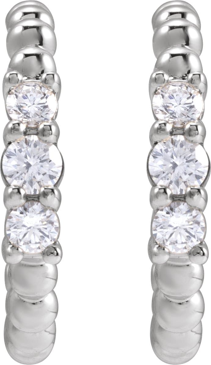 Accented Beaded Hoop Earrings view 2