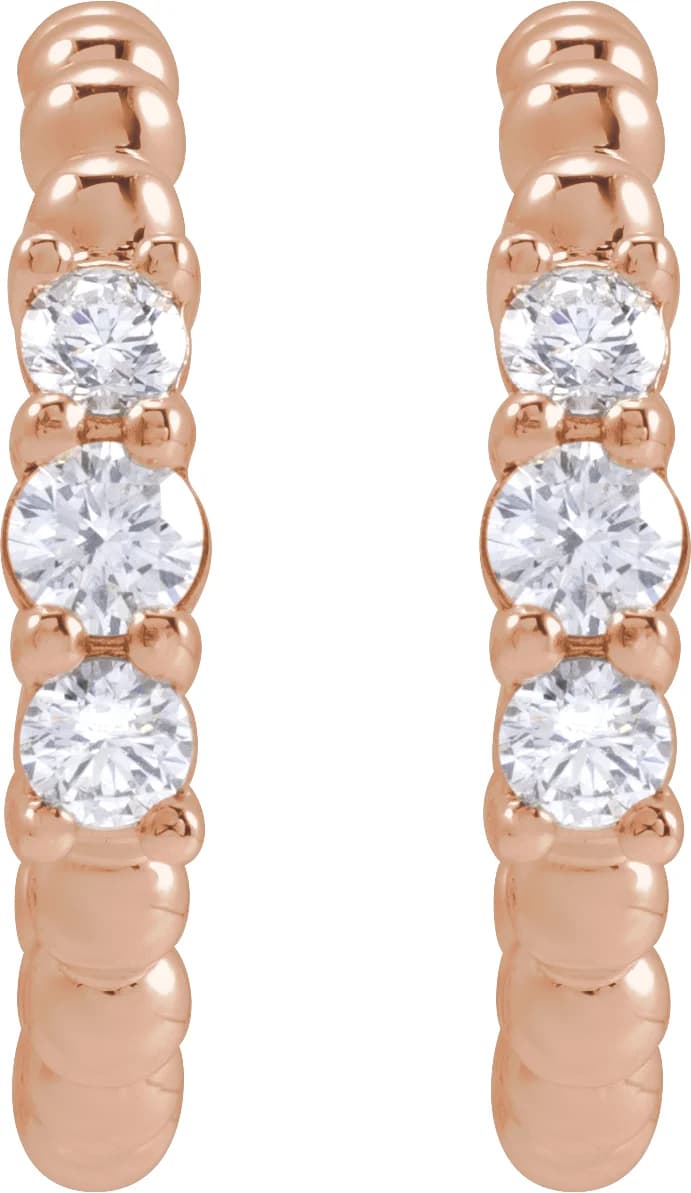 Accented Beaded Hoop Earrings, view 3