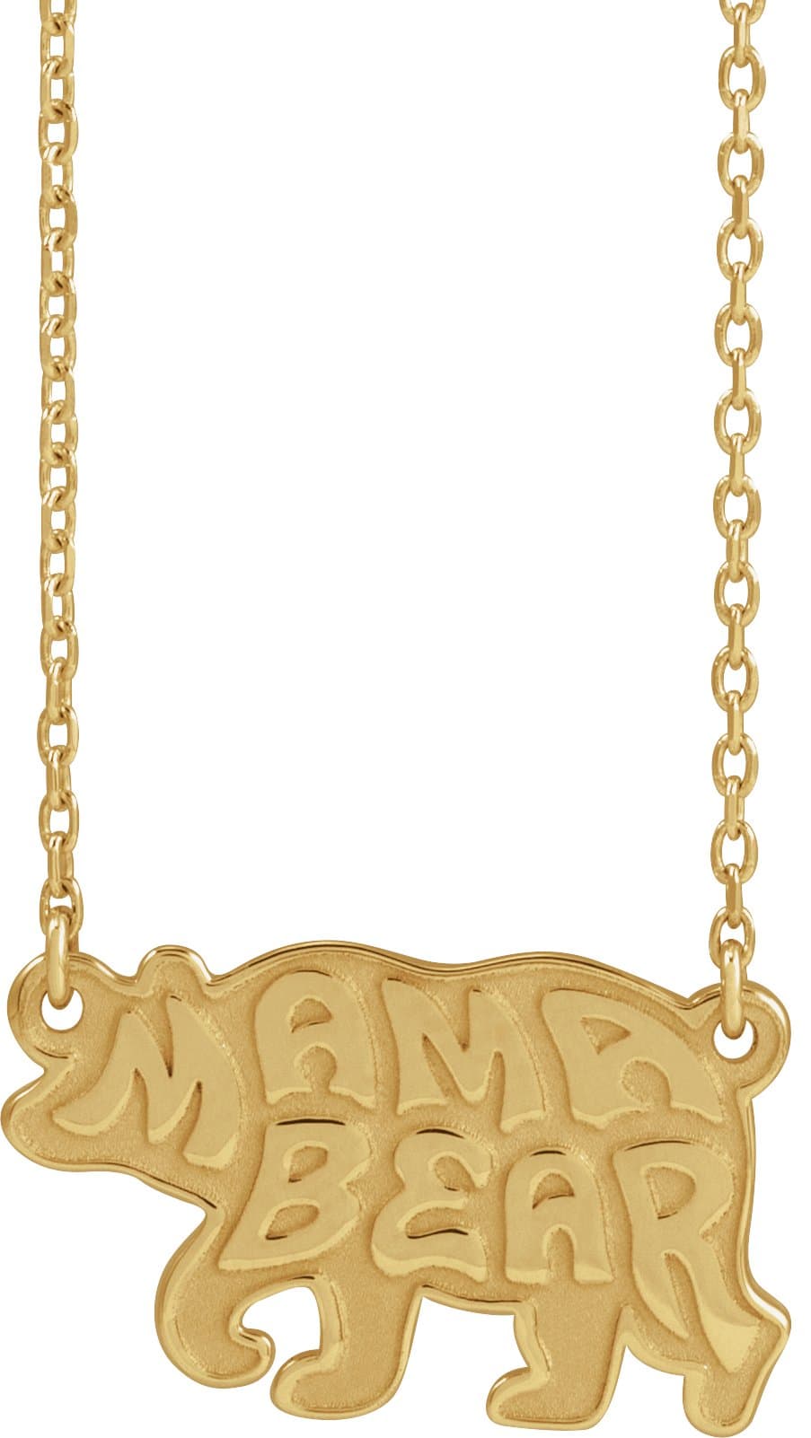 14K Rose Mama Bear 18 Necklace