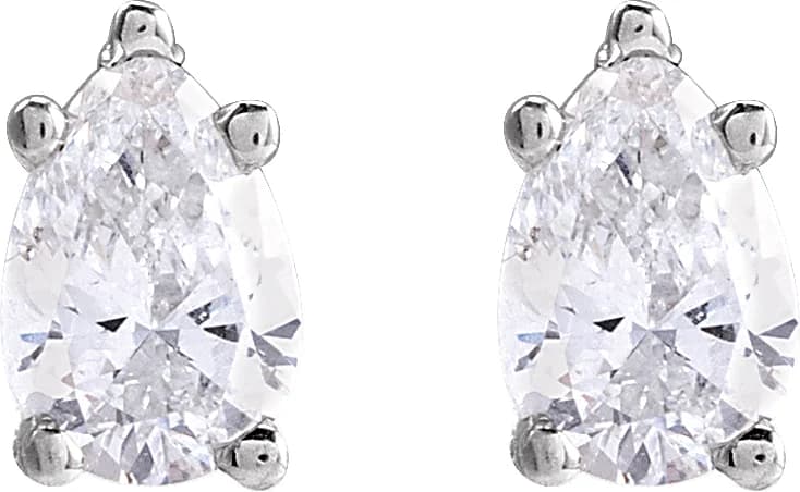 Pear 5-Prong Stud Earrings, view 3