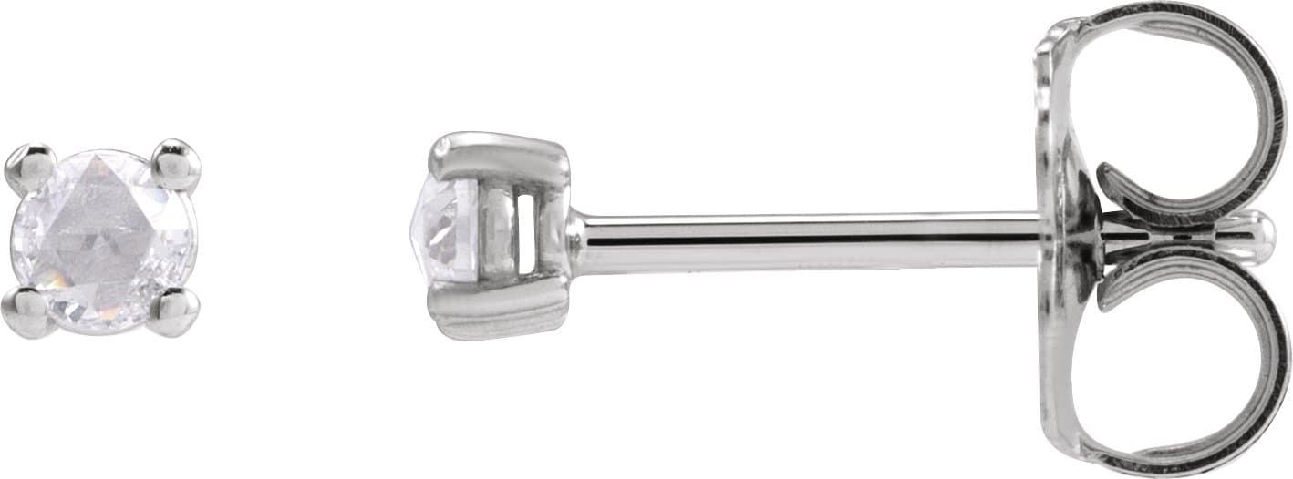 14K Rose 1/5 CTW Rose-Cut Natural Diamond Stud Earrings