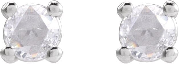 Round 4-Prong Rose-Cut Stud Earrings view 2