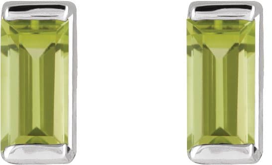 Straight Baguette Channel-Set Stud Earrings view 2