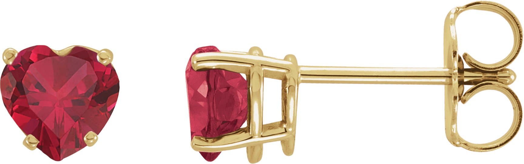 14K Rose Lab-Grown Blue Sapphire Heart Earrings