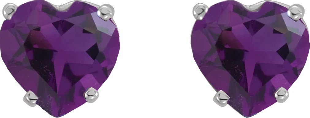 Heart 4-Prong Stud Earrings, view 3