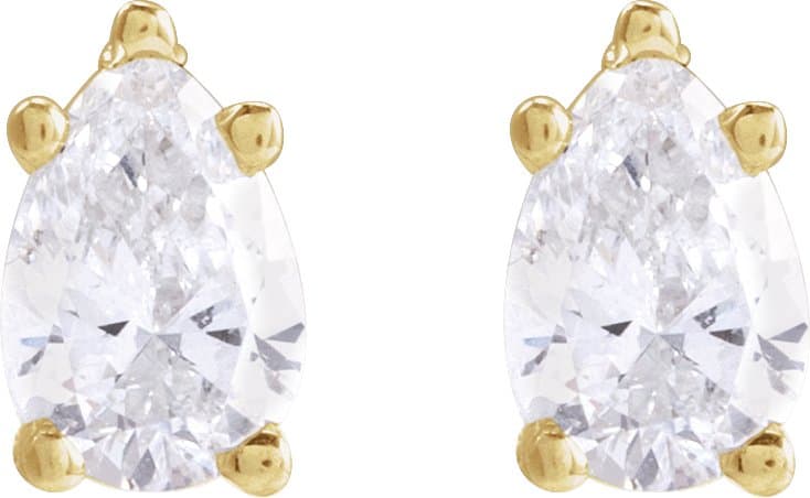 Pear 5-Prong Stud Earrings view 2