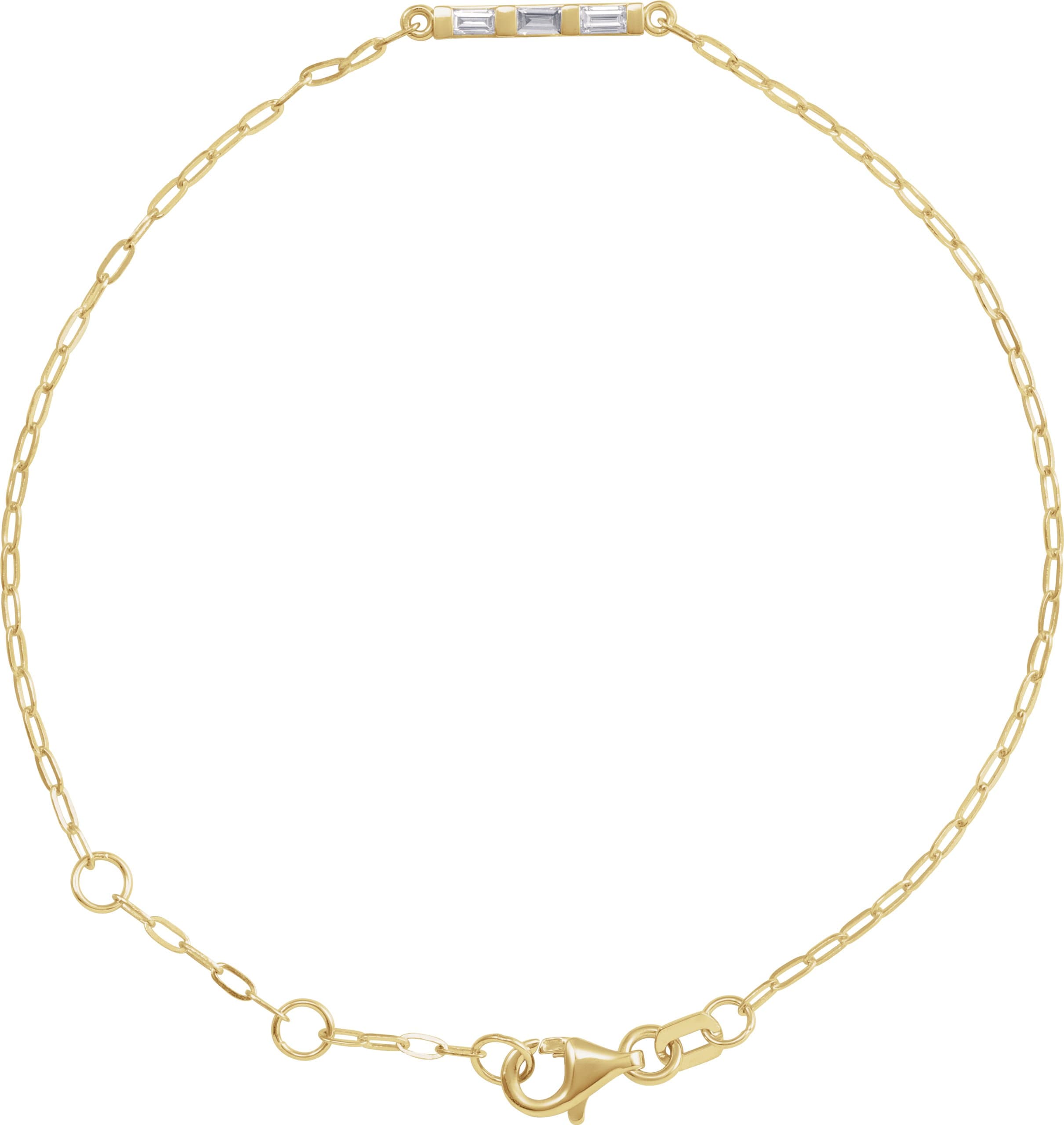 14K White 1/3 CTW Natural Diamond Five-Stone Bar 6-7 1/2" Link Bracelet