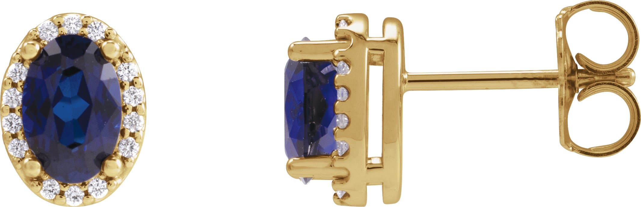 14K Rose 5x3 mm Lab-Grown Alexandrite & .04 CTW Natural Diamond Halo-Style Earrings