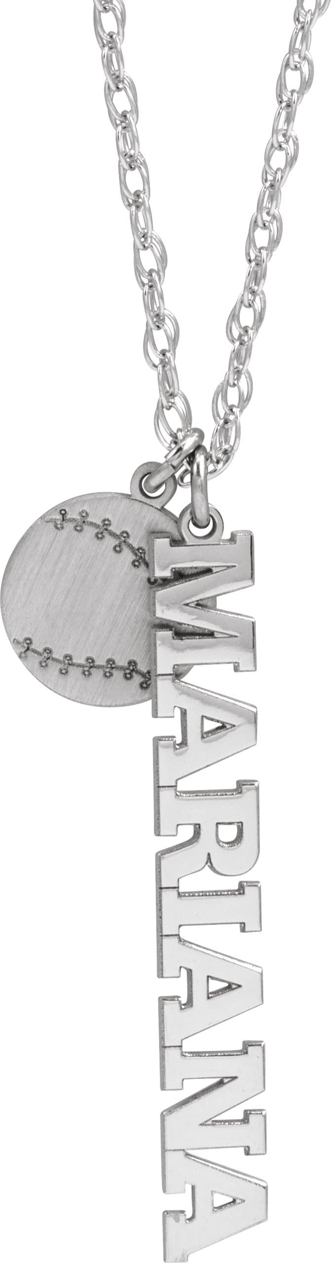 10K White Gold  Soccer Ball & Nameplate 16-18" Necklace