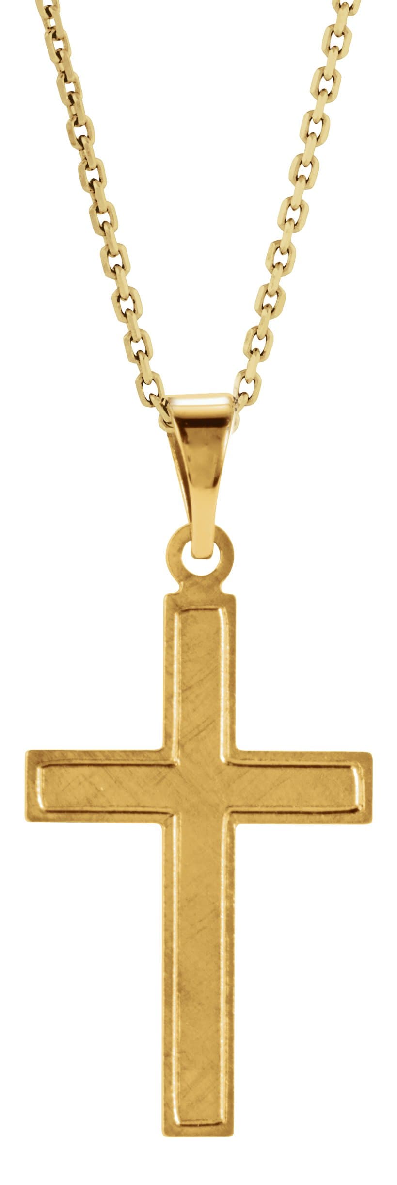 14K White 21.5x12 mm Cross 18 Necklace