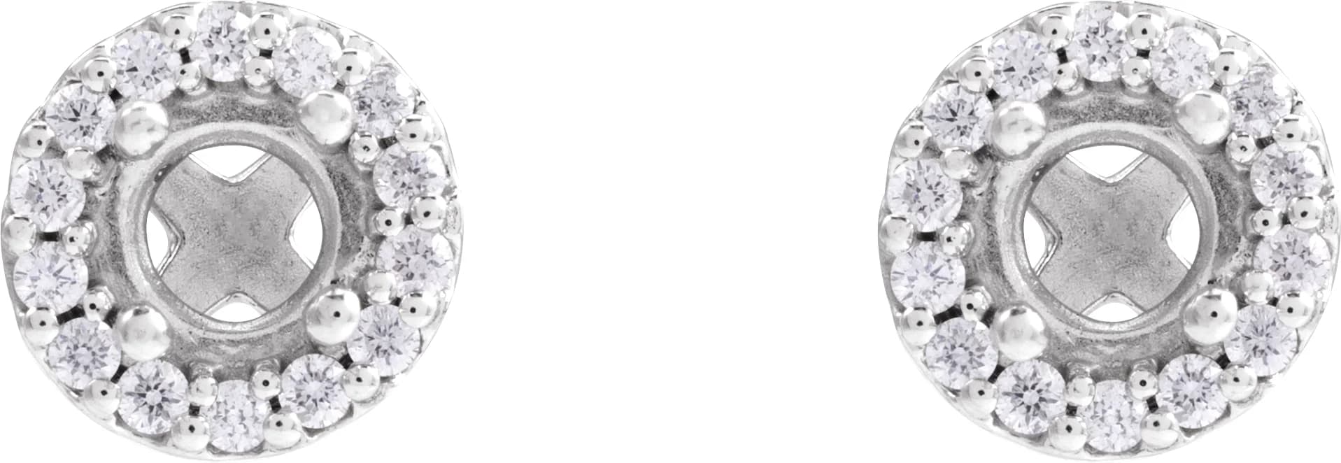 Round 4-Prong Halo-Style Earrings, view 3