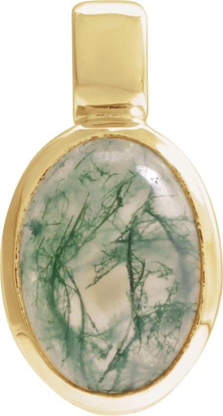 Oval Bezel-Set Cabochon Charm/Pendant view 1