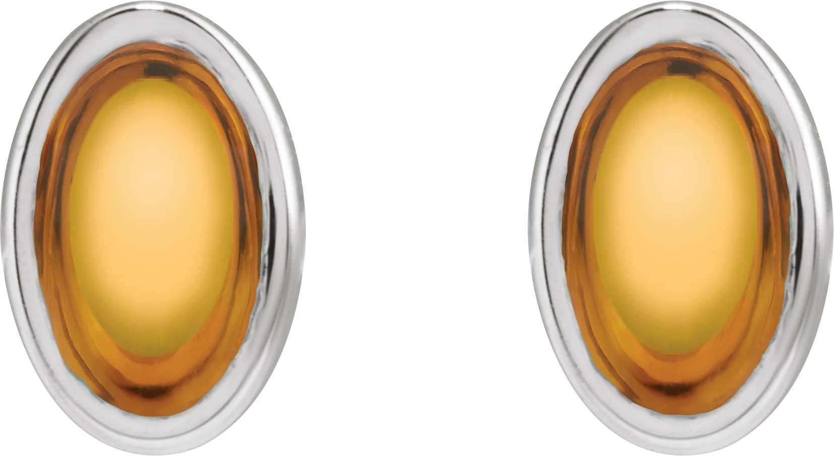 Oval Bezel-Set Cabochon Earrings view 2