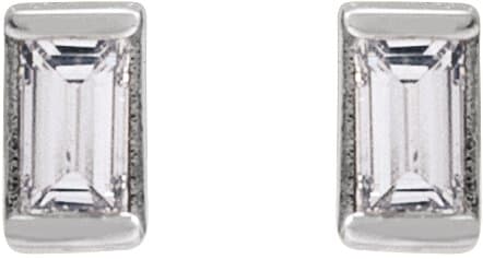 Straight Baguette Channel-Set Stud Earrings view 2