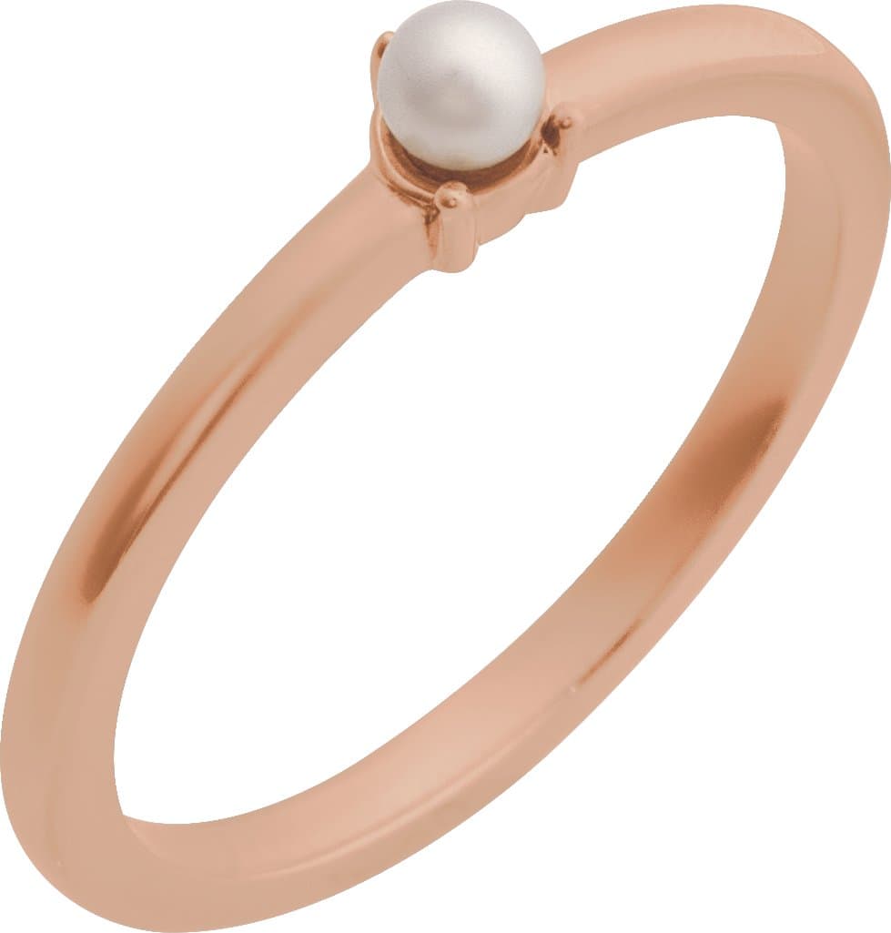 Platinum Cultured White Seed Pearl Ring