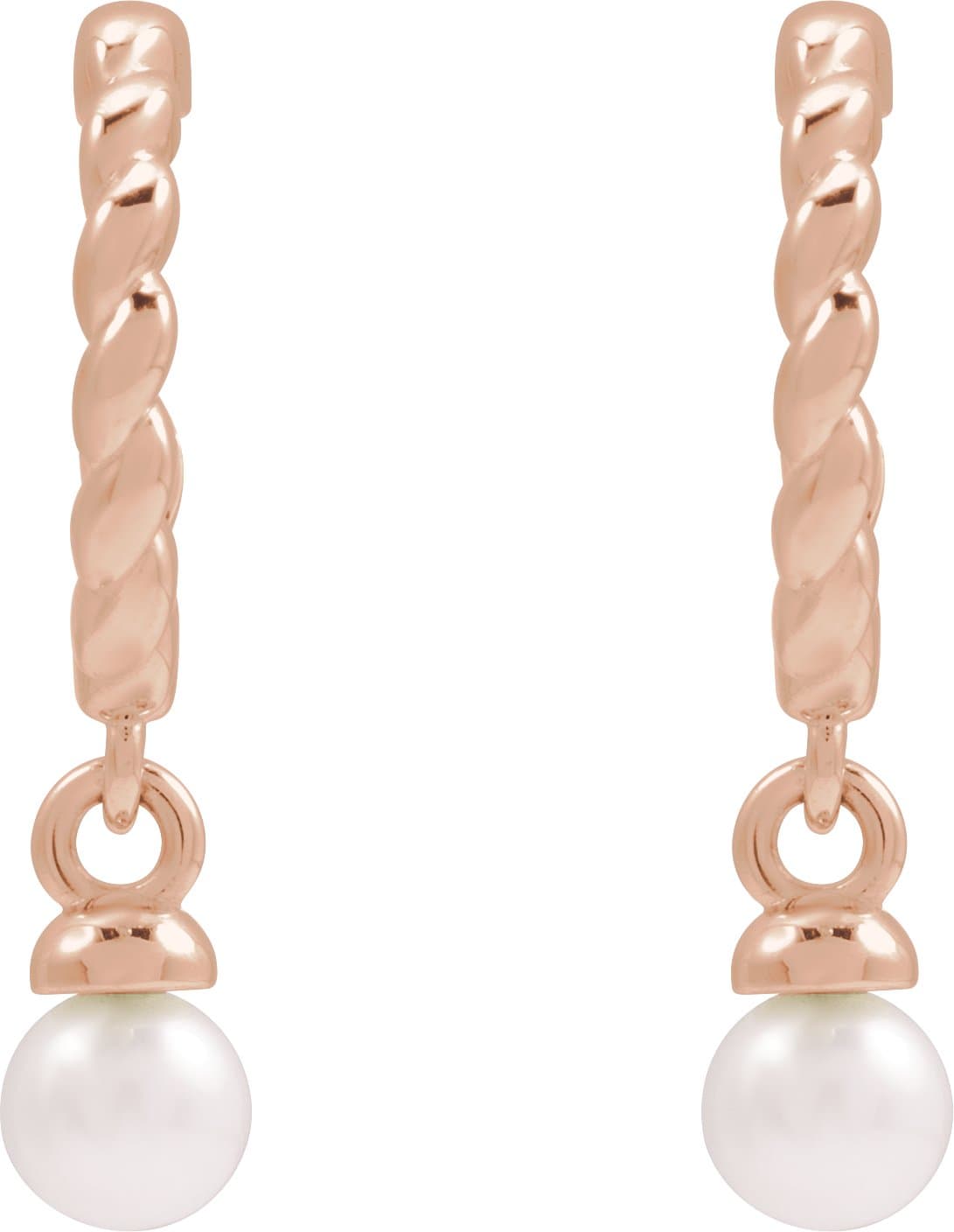 Pearl Hoop Earrings view 2