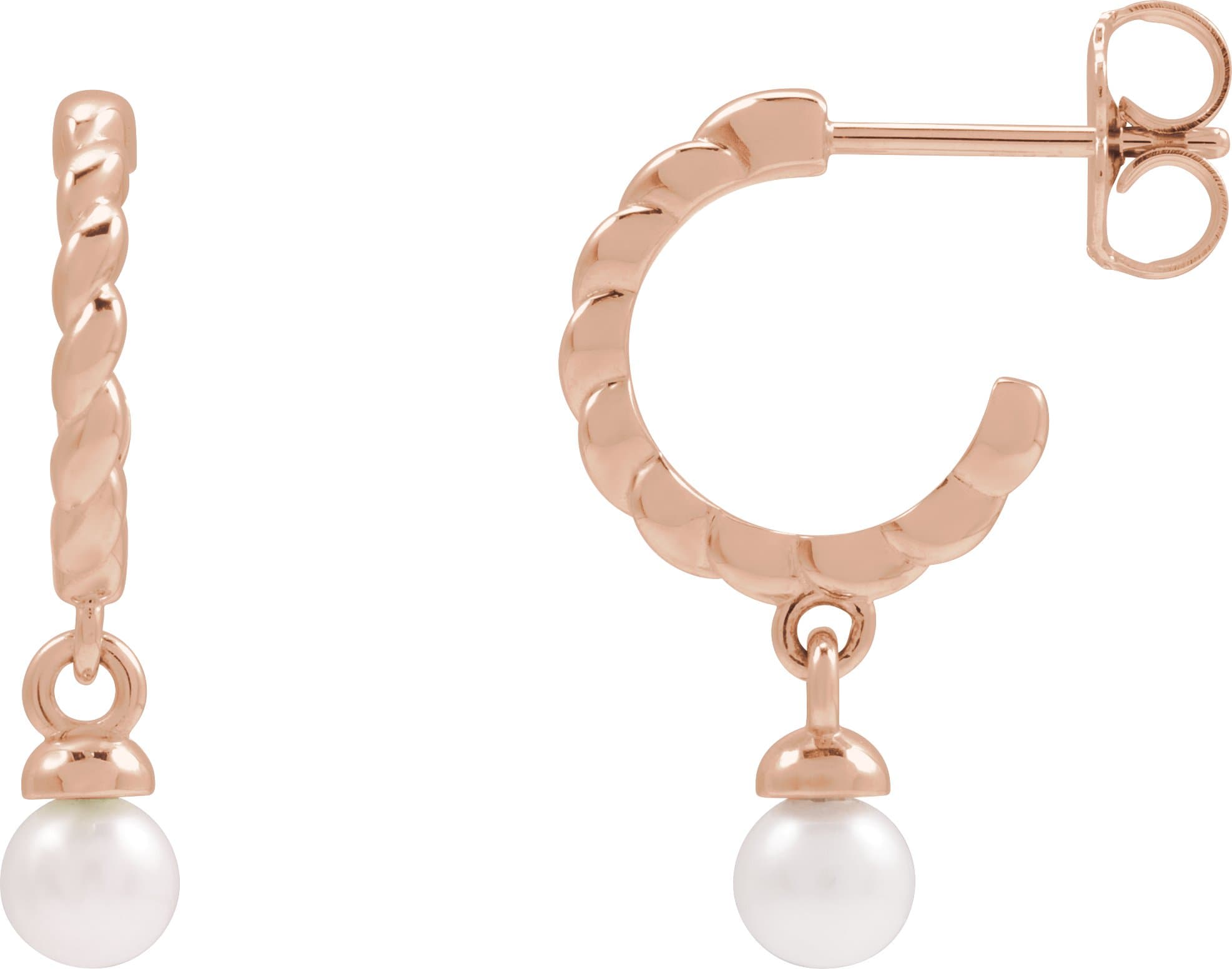 Pearl Hoop Earrings view 1