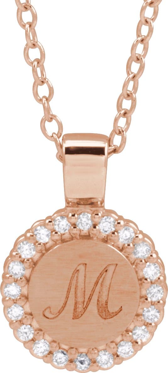 14K Rose 1/8 CTW Natural Diamond 16-18 Necklace