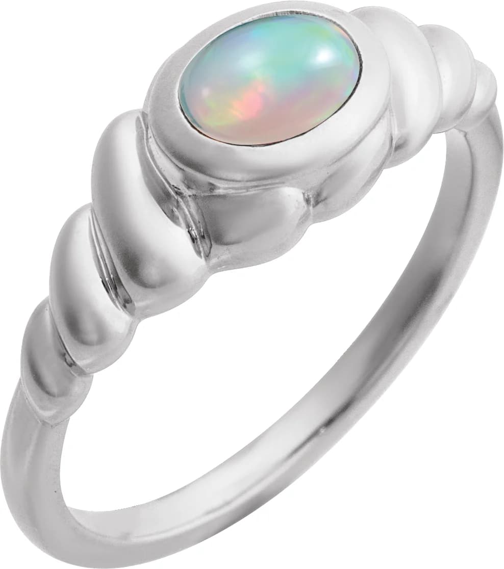 Bezel-Set Puffed Cabochon Ring, view 2