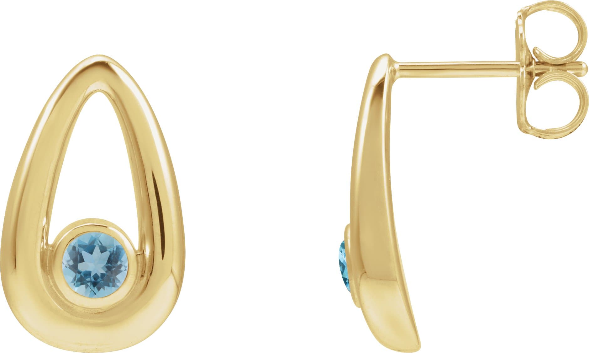 14K Rose Lab-Grown Emerald Geometric Earrings