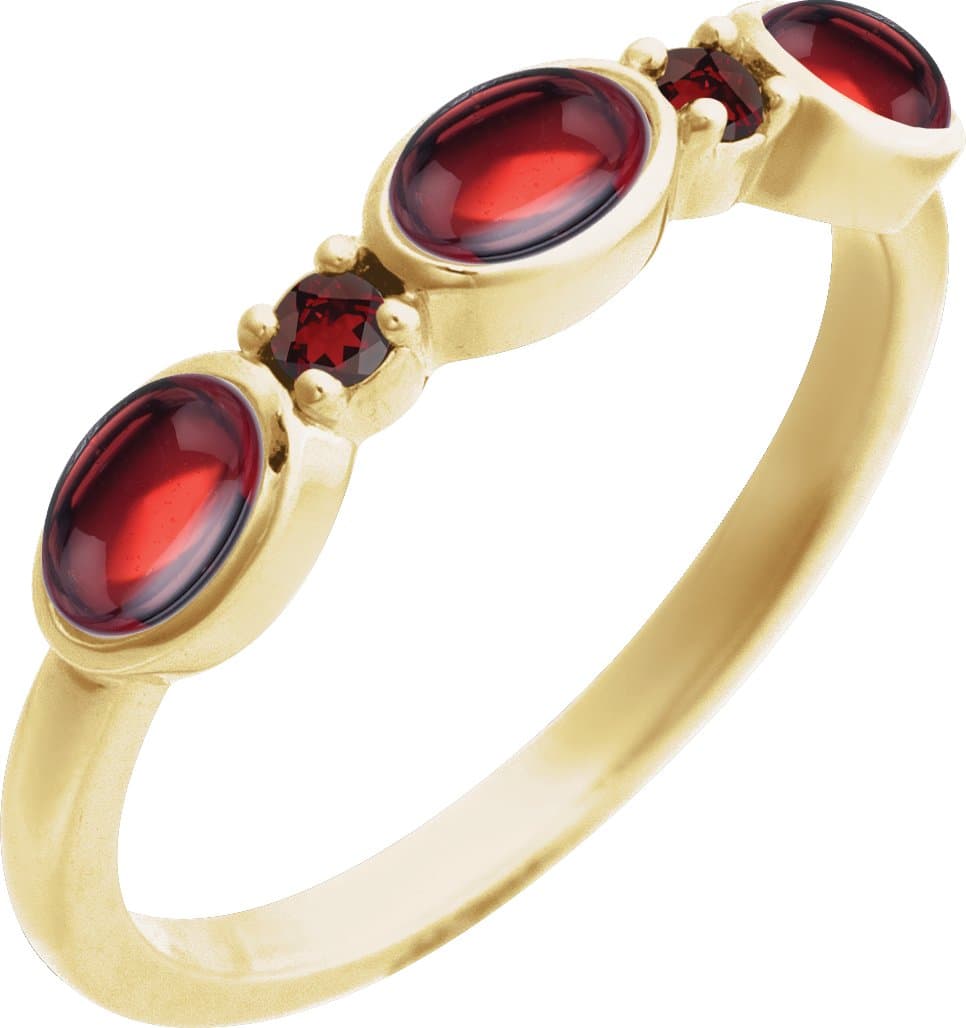 14K Rose Lab-Grown White Opal & Natural London Blue Topaz Stackable Ring