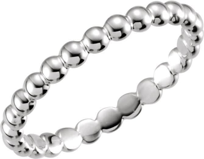 14K Rose Beaded Stackable Ring