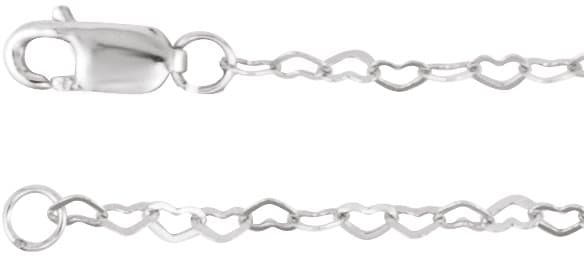 14K Rose 1.9 mm Heart 7 Chain