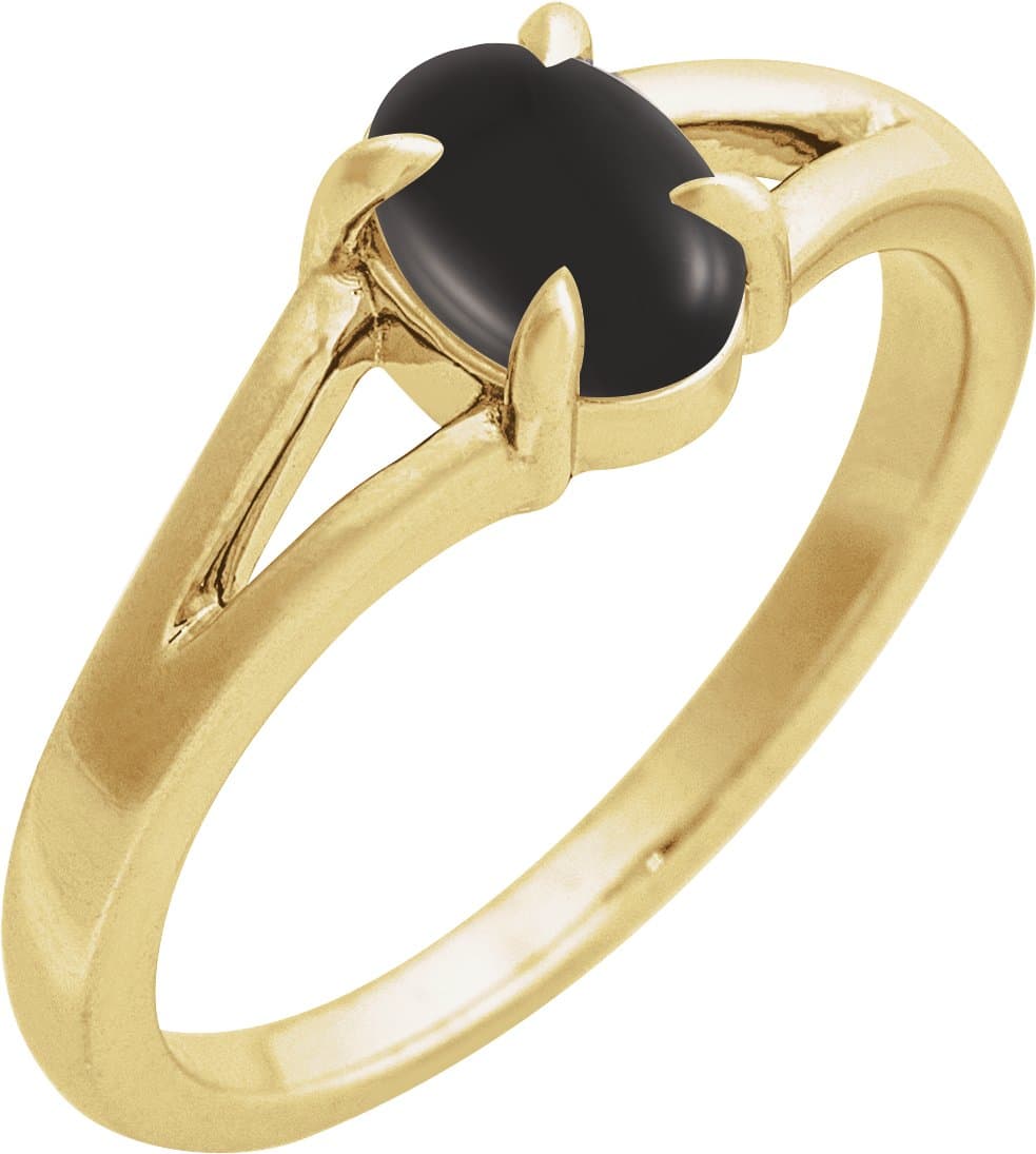 14K Rose Natural Chalcedony Cabochon Ring