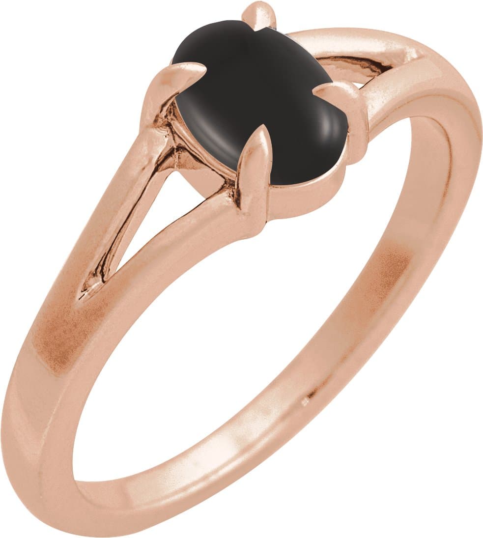 14K Rose Natural Chalcedony Cabochon Ring