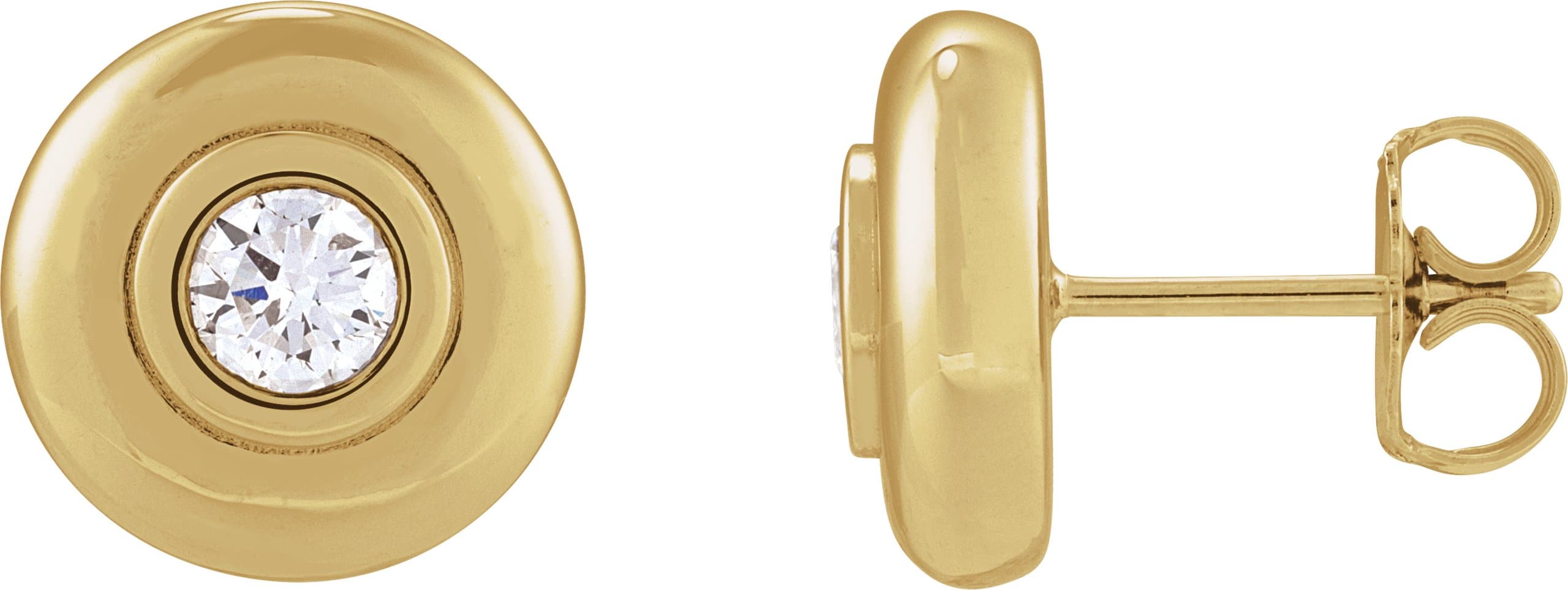14K Rose 1/2 CTW Lab-Grown Diamond Puffed Stud Earrings