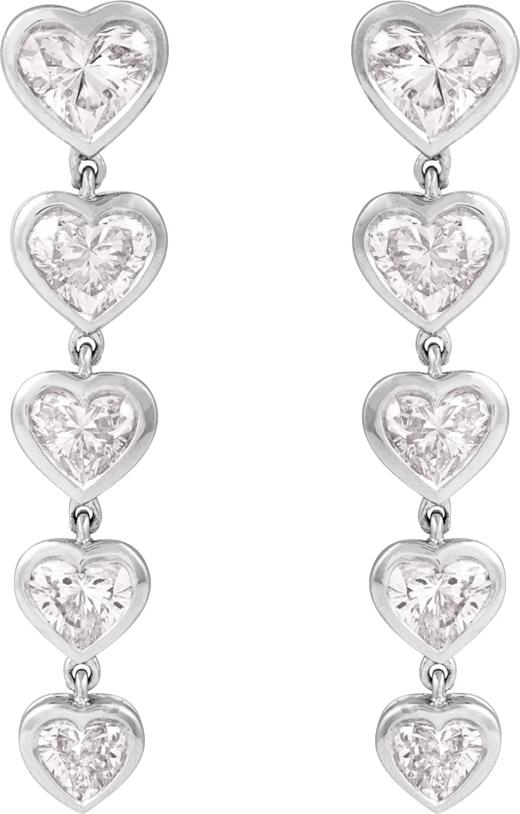 Lab-Grown Diamond Heart Earrings, view 3