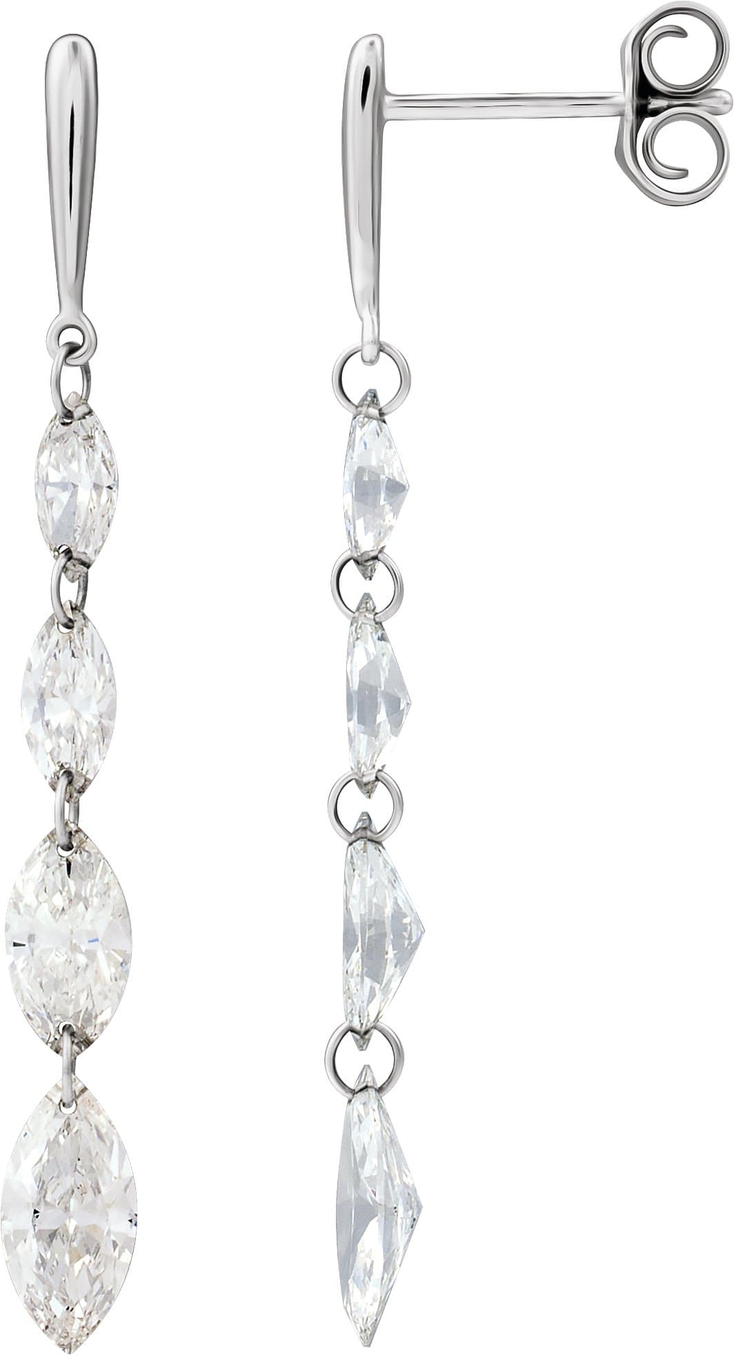 14K Rose 1 1/2 CTW Lab-Grown Diamond Drilled Diamond Earrings
